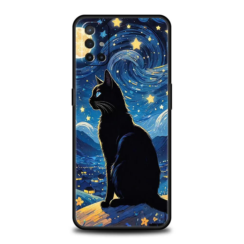 Cat Van Gogh Starry Sky Art Phone Case Cover