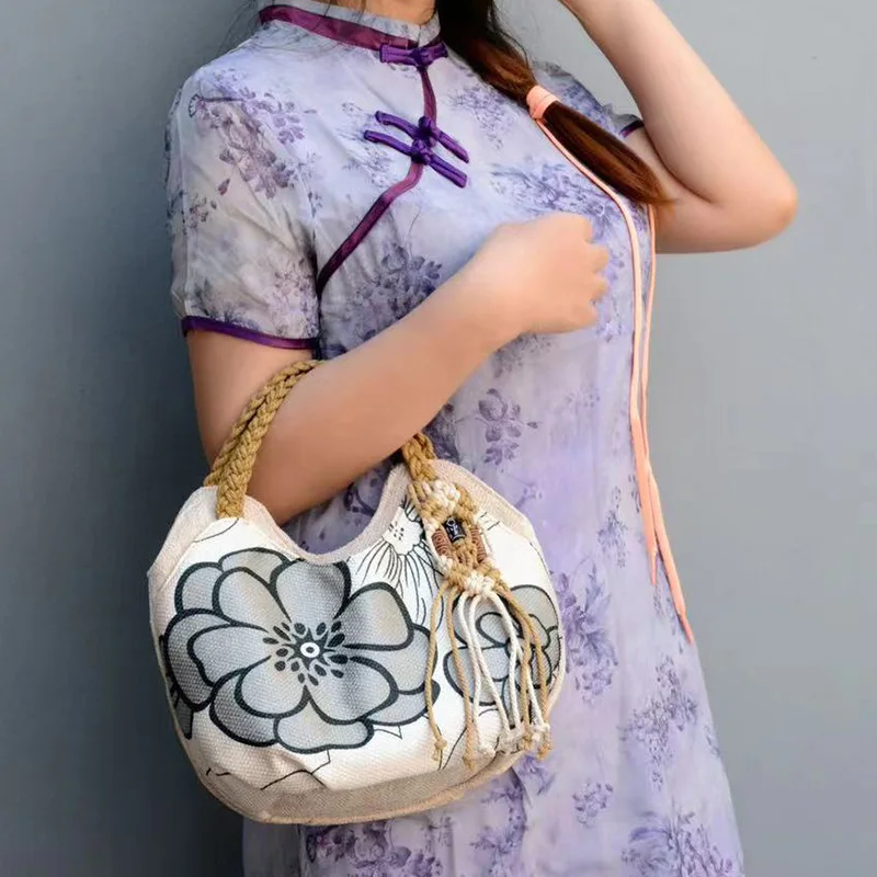 Retro Chinese Style Women's Bag Ethnic Style Handbag, Handmade Woven Women's Bag, Ladies' Elegant and Charming Small Handbag