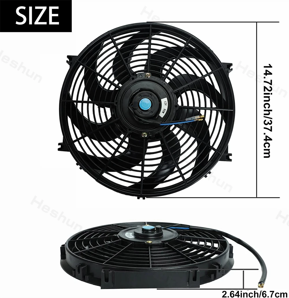 Slim Fan Push Pull High Performance Electric Radiator Cooling Fans 8/10/12/14/16 Inch 12V 80W 2100RPM Mount Kit Unversal electric fan