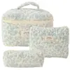 1pcs Cute Quilted Cotton Makeup Bag Women Zipper Cosmetic Organizer Cloth Handbag Box Shape Portable Toiletry Case for Girls 1