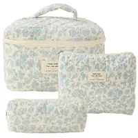 1pcs Cute Quilted Cotton Makeup Bag Women Zipper Cosmetic Organizer Cloth Handbag Box Shape Portable Toiletry Case for Girls 1