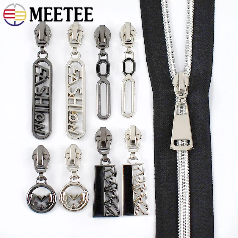 

10/20Pcs 5# Decorative Zipper Puller Slider for Metal Nylon Resin Zips Clothes Bag Luggage Zip Head Sewing Cursors Accessories