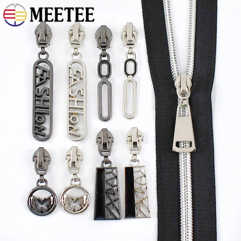 10/20Pcs 5# Decorative Zipper Pulls Charms for Metal Nylon Resin