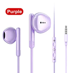 High - Fidelity USB - C Wired Earphones with Volume Control and Microphone (3.5mm Purple)