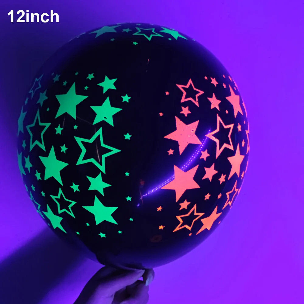 12 Pezzi Palloncini Fluorescenti Colorati Che Brillano Al Buio, Decorazione  Per Festa Neon, Sfondo Per Festa Glow Party, Palloncini In Lattice Per