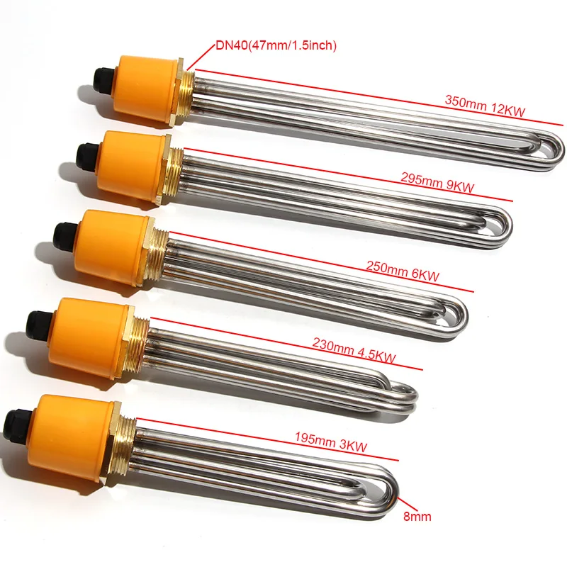 DN25 380v Tubular Water Heater Immersion Heating Element 1KW/2KW