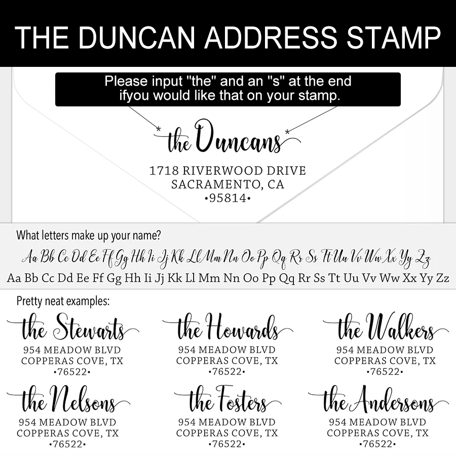 address stamp, return address stamp, 5 ink colors and 3 sizes choose DIY Business Signature Personalized Stamps