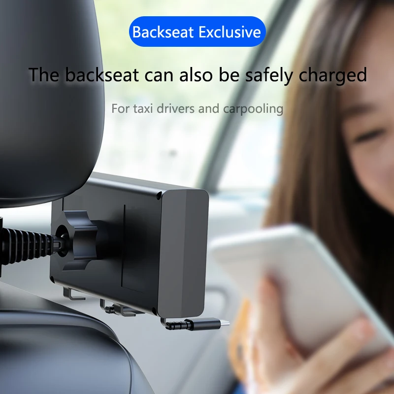 65W 5in1 Multi-port Car Backseat Charging Mobile Expansion Dock for Notebook IPad iPhone Samsung Phone