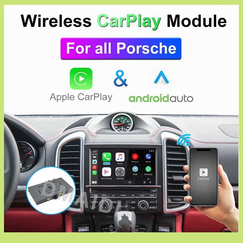 

Wireless Carplay Android Auto Module Box For Porsche 911 Boxster Cayman Macan Cayenne Panamera PCM 3.1 CDR 3.1 PCM 4.0