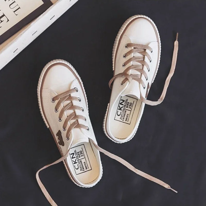 Summer Cute Women's Canvas Shoes New Womens Half Slippers Korean