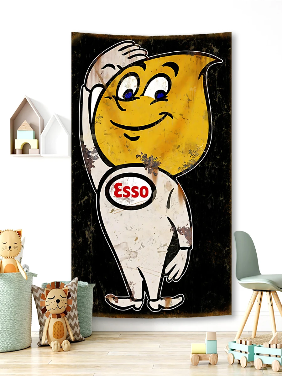 Vintage Essos Motor Oil Polyester Flag - Indoor/Outdoor Decorative Banner