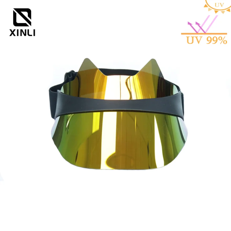 

Gold Color Cat Ear Popular Outdoor Sport Travel Golf Cap UV Protection Bright Cap Woman Men Prevented Bask Sun Visor Hats