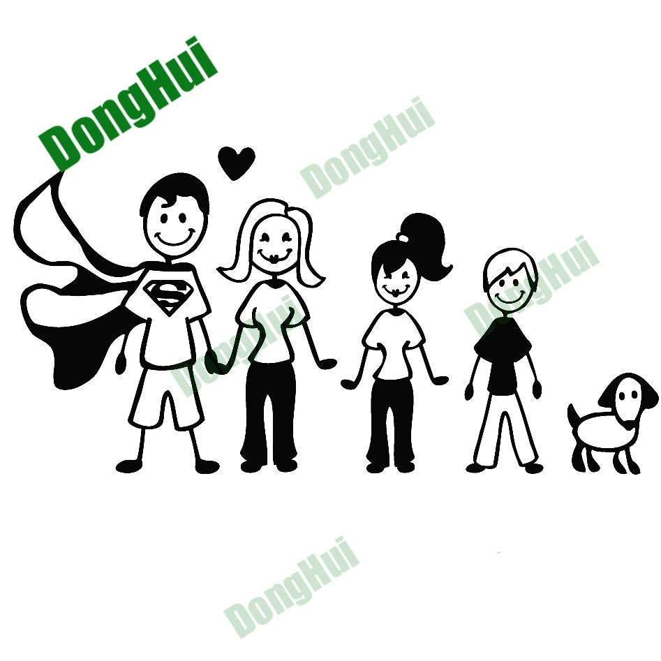 

Happy Family decal family of four Car Window Stickers Rear Windshield Helmet Tablet Camper Van Skateboard Decals