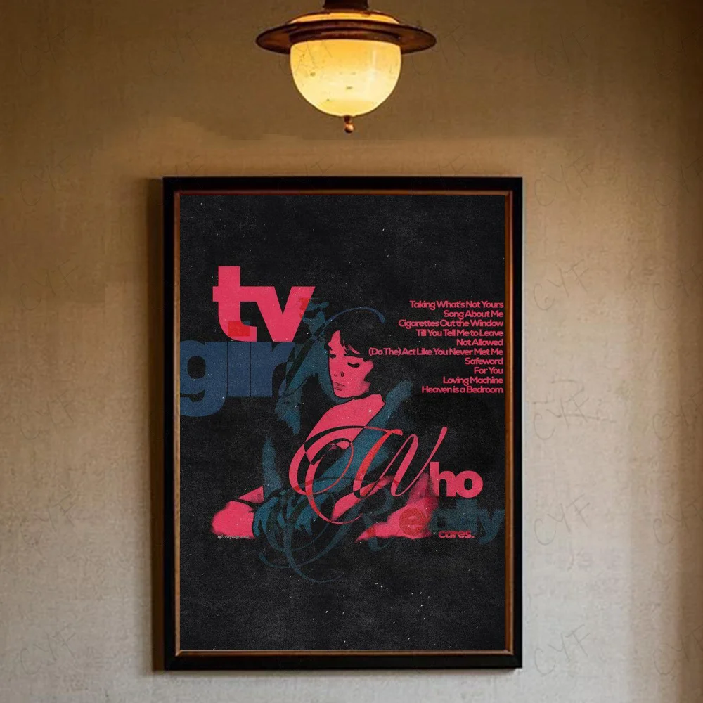 Rosa-blaues TV-Mädchen-Kunstposter, hochwertige Wandkunst für Zuhause, Büro, Schlafzimmer, Wohnzimmer, Flur, Bar, perfekte Geschenkidee – Detail 20