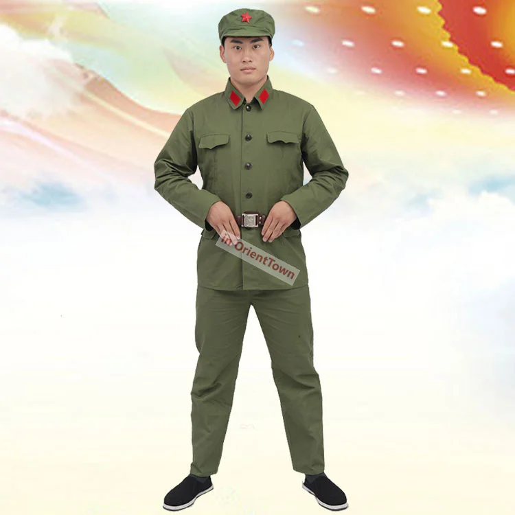 1960s Army Uniform Red Guard Pure Cotton Costume Military Veteran Suits Hat Coat Trousers Film TV Drama War Reenactment Clothing