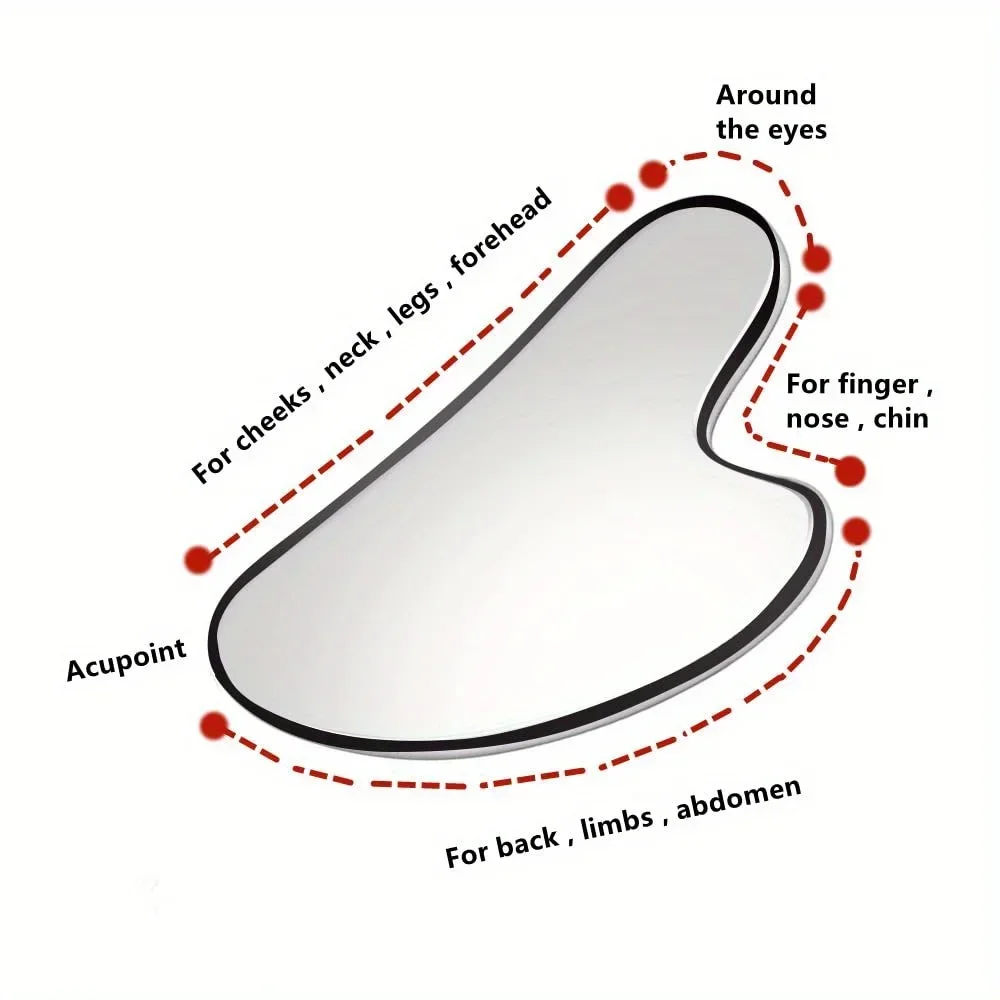 Stainless Steel Gua Sha Facial Tools Tighten Skin Massage Guasha Beauty Tool Guasha Tool Face Massager Tool for Body Eyes Neck