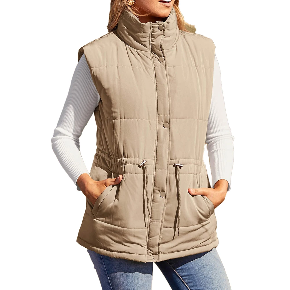 

Comfy Fashion Jacket Coat Quilted Vest Waistcoat Waisted Tops Winter Women Zip Up Brand New Lady Gilet Holiday