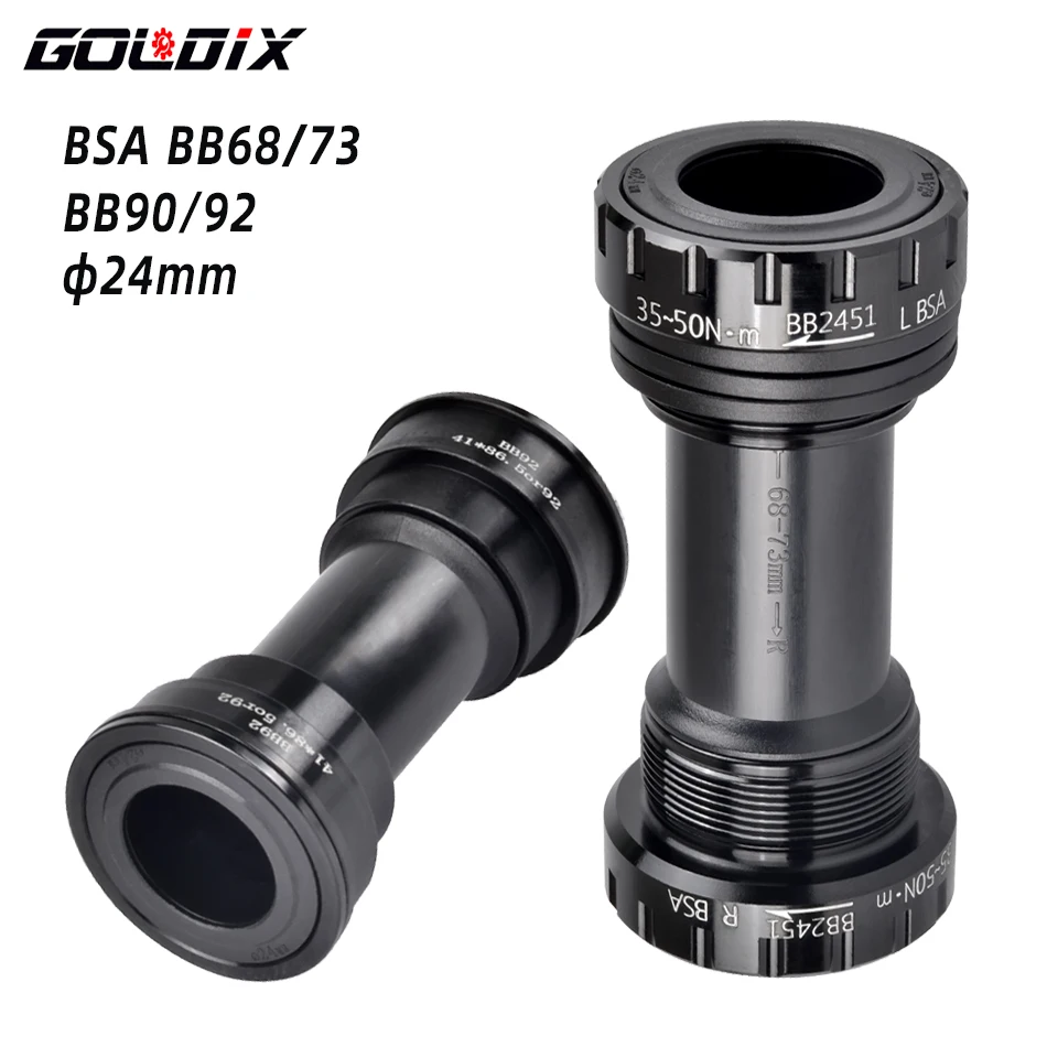 GOLDIX BB68 BB92 screw in/press in 68/73 crank diameter 24mm Mountain road bike bottom bracket adapter for SHIMANOSRAM crank