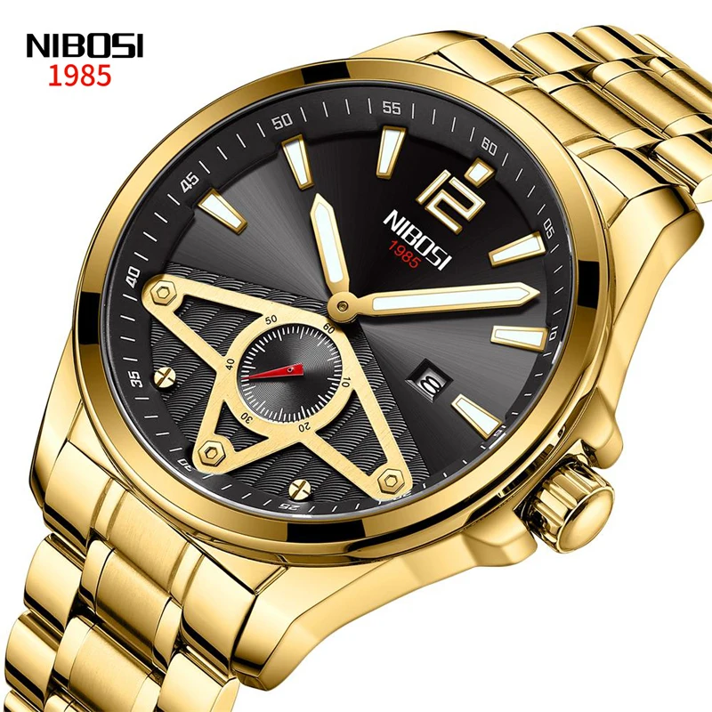 New Watches for Men Top Luxury Brand NIBOSI Small Seconds Design Quartz Men’s Watch Sport Waterproof Wrist Watches Date Relogio