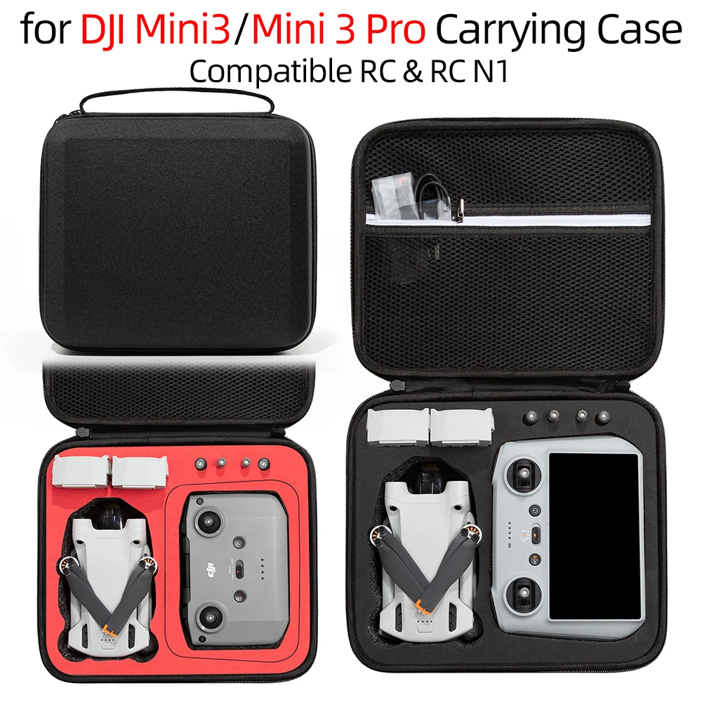 Drone Storage Bag Portable Carrying Case Hard EVA Storage Bag Waterproof Protective Handbag Box Remote Storage Case For DJI Mini 3/Mini 3 Pro drone accessories,drone storage bag,dji case,drone case,handbag case