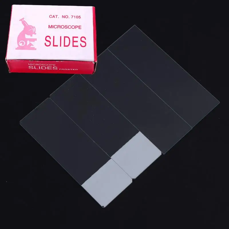 기본 생물 과학용 50개 25.4x76.2MM DIY 액세서리 현미경 슬라이드 빈 생물학 유리 슬라이드