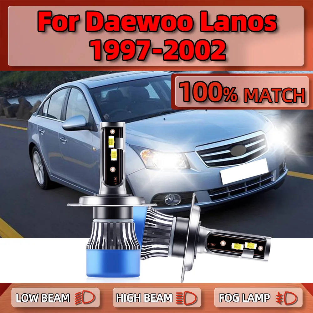 

H4 LED Headlamps 120W 20000LM Car Headlight Bulbs 12V Auto Lamps 6000K White For Daewoo Lanos 1997 1998 1999 2000 2001 2002