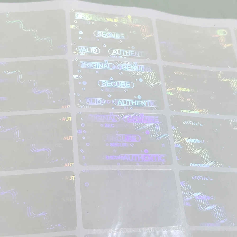 8000 stücke 25x15mm transparentes Hologramm authentisches Siegel Licht holo graphischer Aufkleber universeller originaler echter Anti-Fake-Etiketten aufkleber – Detail 1