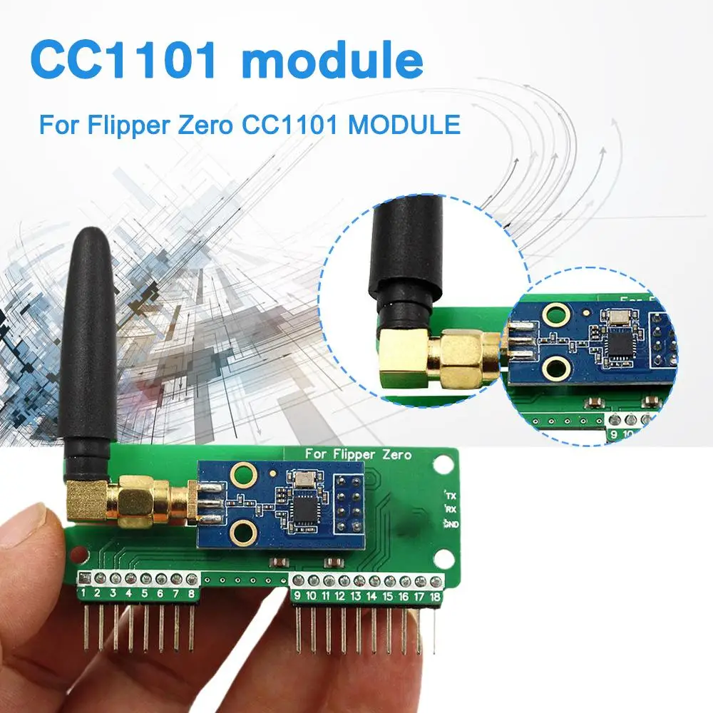 

Беспроводной модуль с антенной для Flipper Zero CC1101 SubGhz 433 МГц, передача на большие расстояния, E9P7
