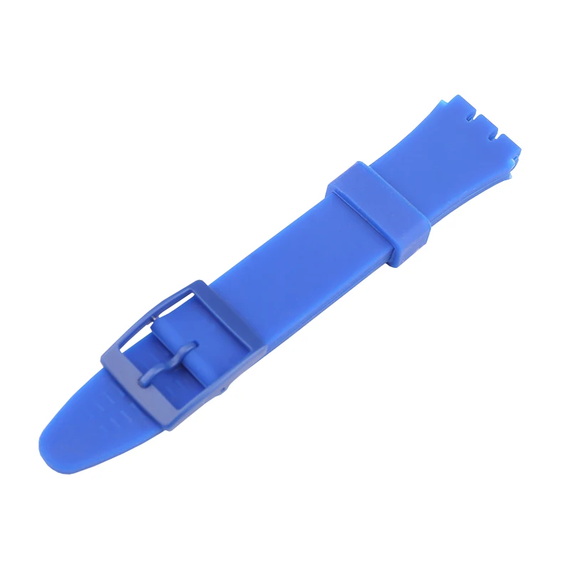 Watch strap accessories compatible for Swatch 17mm19mm colorful silicone rubber waterproof wristband bracelet for men and women