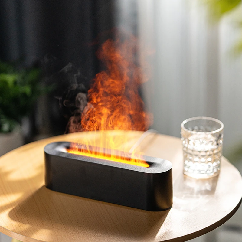 KINSCOTER Realistic Colorful Flame Aromatherapy Diffuser Aroma Essential Oil 150ml USB Air Humidifie Purifier Air Freshener 6