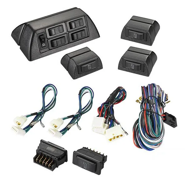 パワーウィンドウキット ブラック 後付け パワーウィンドウ 電動 後付 【オールブラック】 2ドア
