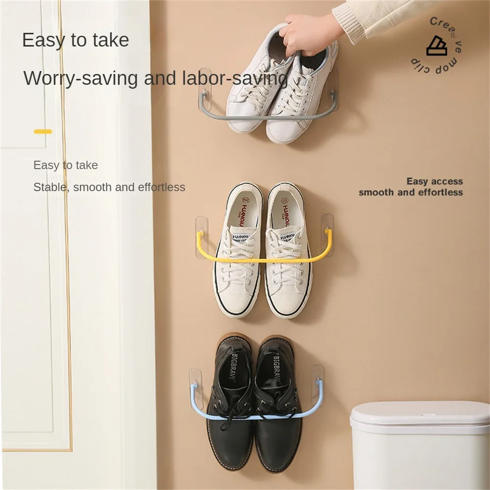 1/2/3PCS Wall Mounted Shoe Rack Foldable Shoes Hanger Slippers Drain Storage Rack Shelf Shoe Hanging Holder Bathroom Organizer 6
