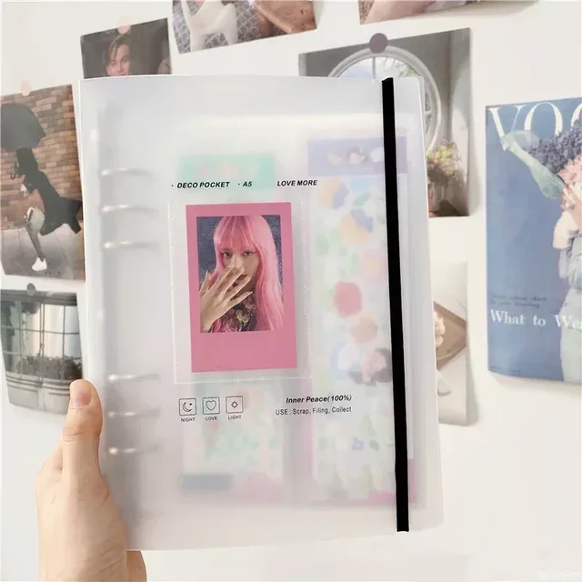 Classeur de cartes Photo A5, couverture d'album Photo Kpop, classeur de cartes Simple, livre de collection, Album de cartes Photo à feuilles mobiles, classeur de cartes Kpop 1
