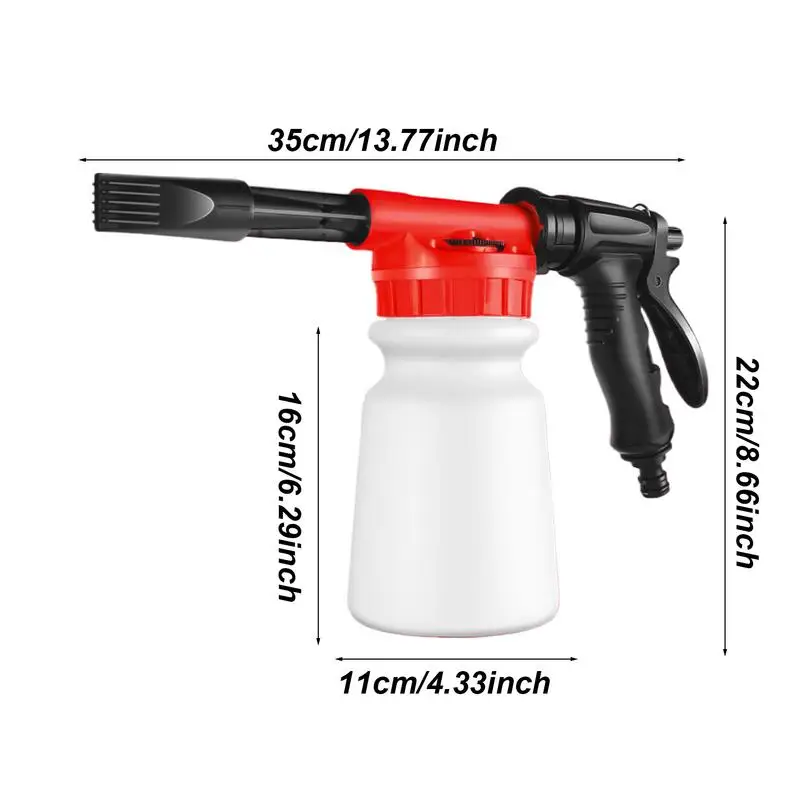 Foam Cannon for Hose Garden Foaming Sprayer 1L Handheld Pressurized Soap Foam Cannon Garden Hose Washer Accessories for Men 6