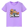 Dog Man Print t shirt for kids boy 10years Kawaii 100%Cotton Short Tops Anime Tees pride tshirt y2k one piece kids clothes girls 2