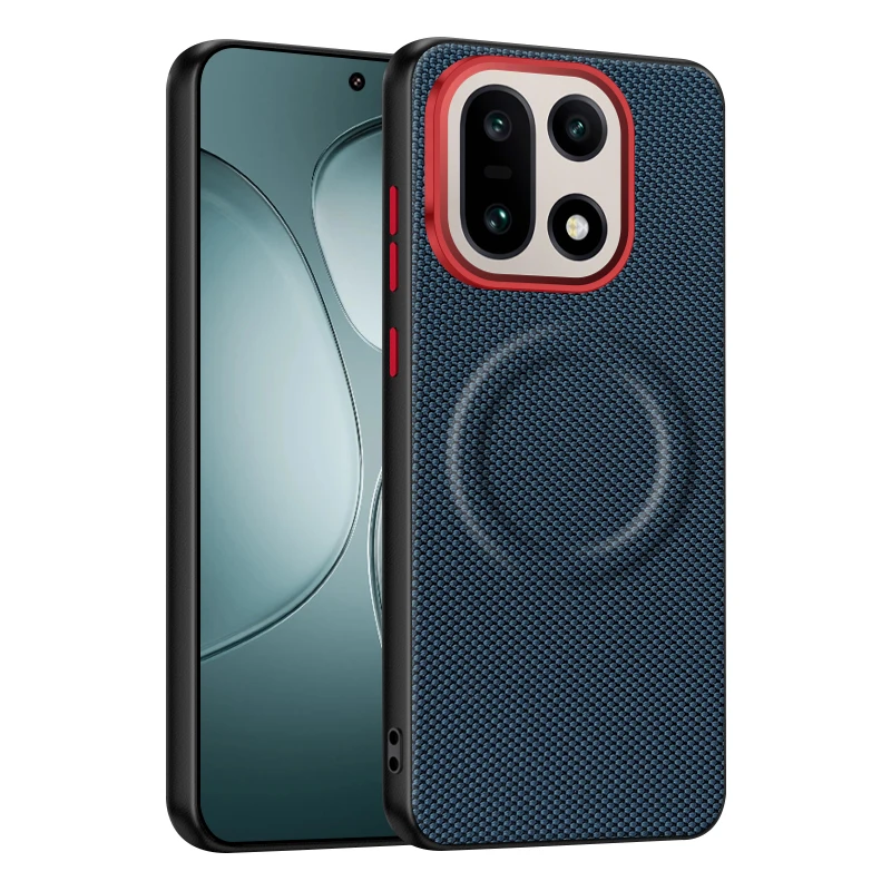 Luxury Magnetic Soft TPU & Nylon Woven Leather Anti-Fingerprint Phone Case