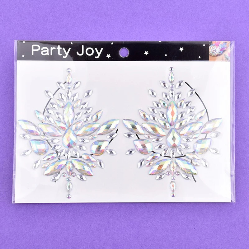 3D Glitter Sexy Chest Tattoo Sticker Festival Party Jewels Temporary Tattoos Fashion Masquerade Face Body Rhinestones Decoration