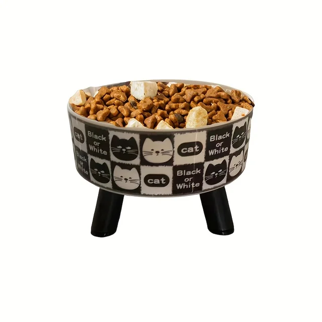 Stainless steel cat bowl - elevated pet feeding tray non-slip and non-dumping design puppy feeding water bowl high column bowl 6