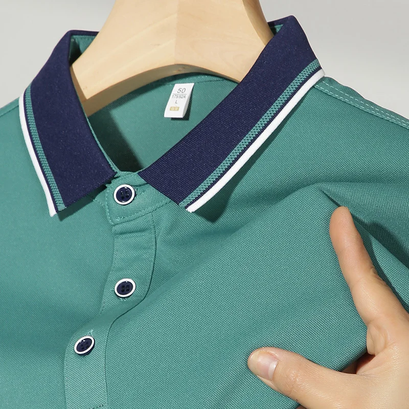 

Polo Shirt mens Summer New Mens Short Sleeve Polo Shirt synthetic fiber Men's Business Casual Polo Shirt