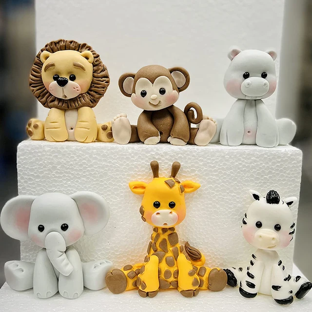 Dzsungel Téma Állati Fondant Szilikon Penész Elefánt Cukrász Születésnapi Torta Dekorációs Eszközök Zsiráf Majom Zebra Cupcake Topper - Image 4