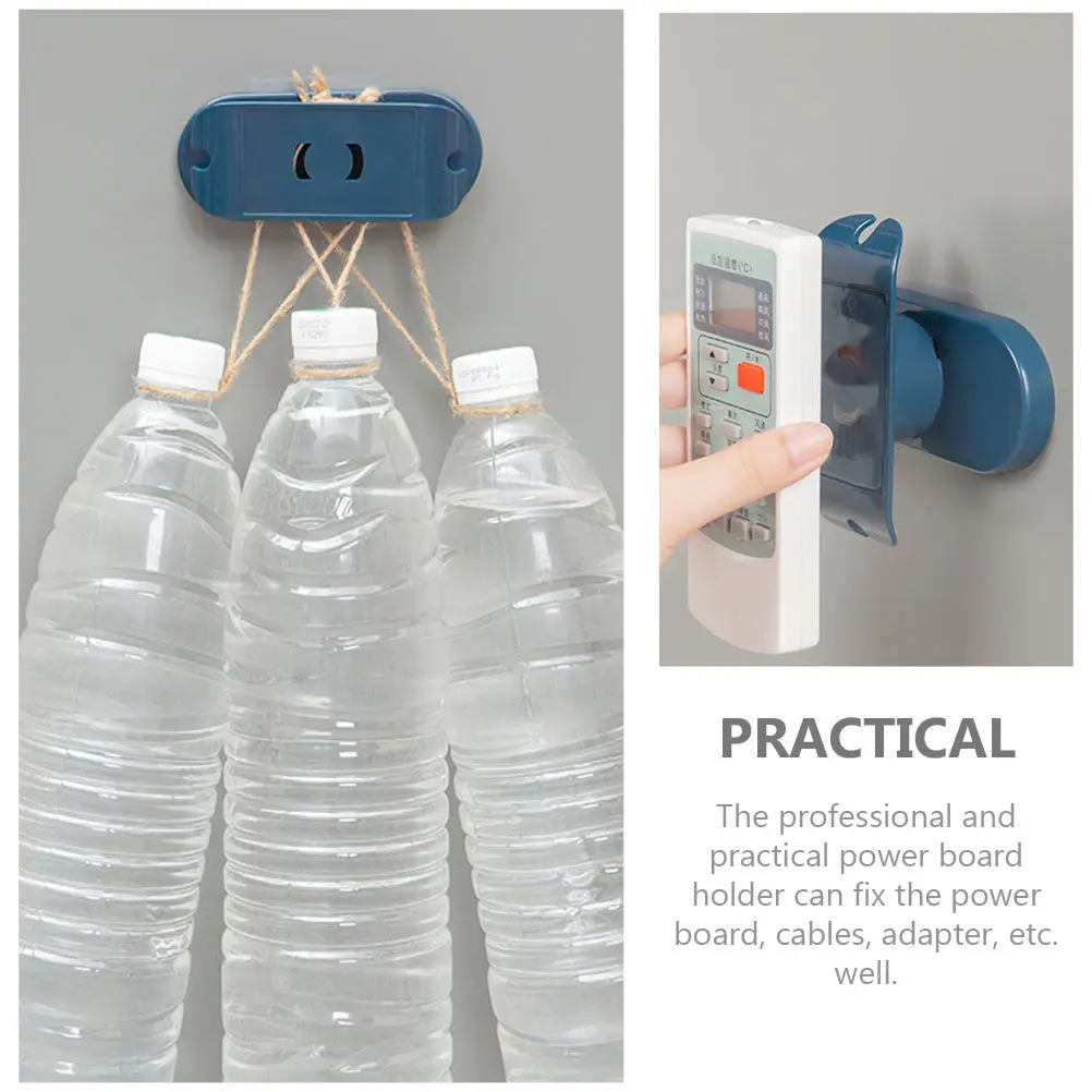 2개 플라스틱 멀티탭 고정기 자가 접착식 벽걸이 소켓 홀더 케이블 정리기 무타공 연장 소켓 버클