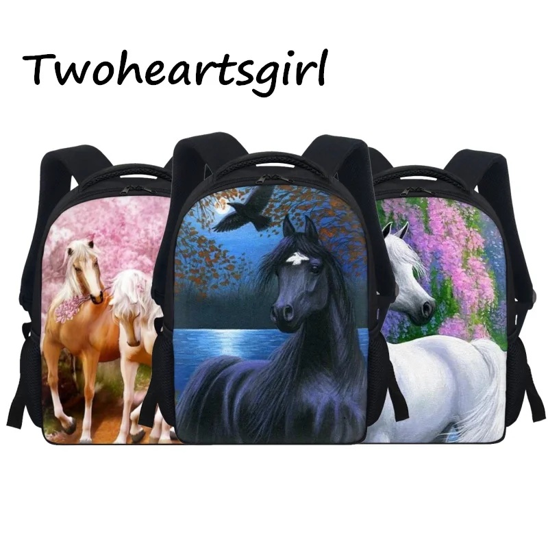 

Twoheartsgirl Fashion Horse Printed Kids Small Backpacks Toddler Children School Bags Kindergarten Schoolbags Escolar Mochila