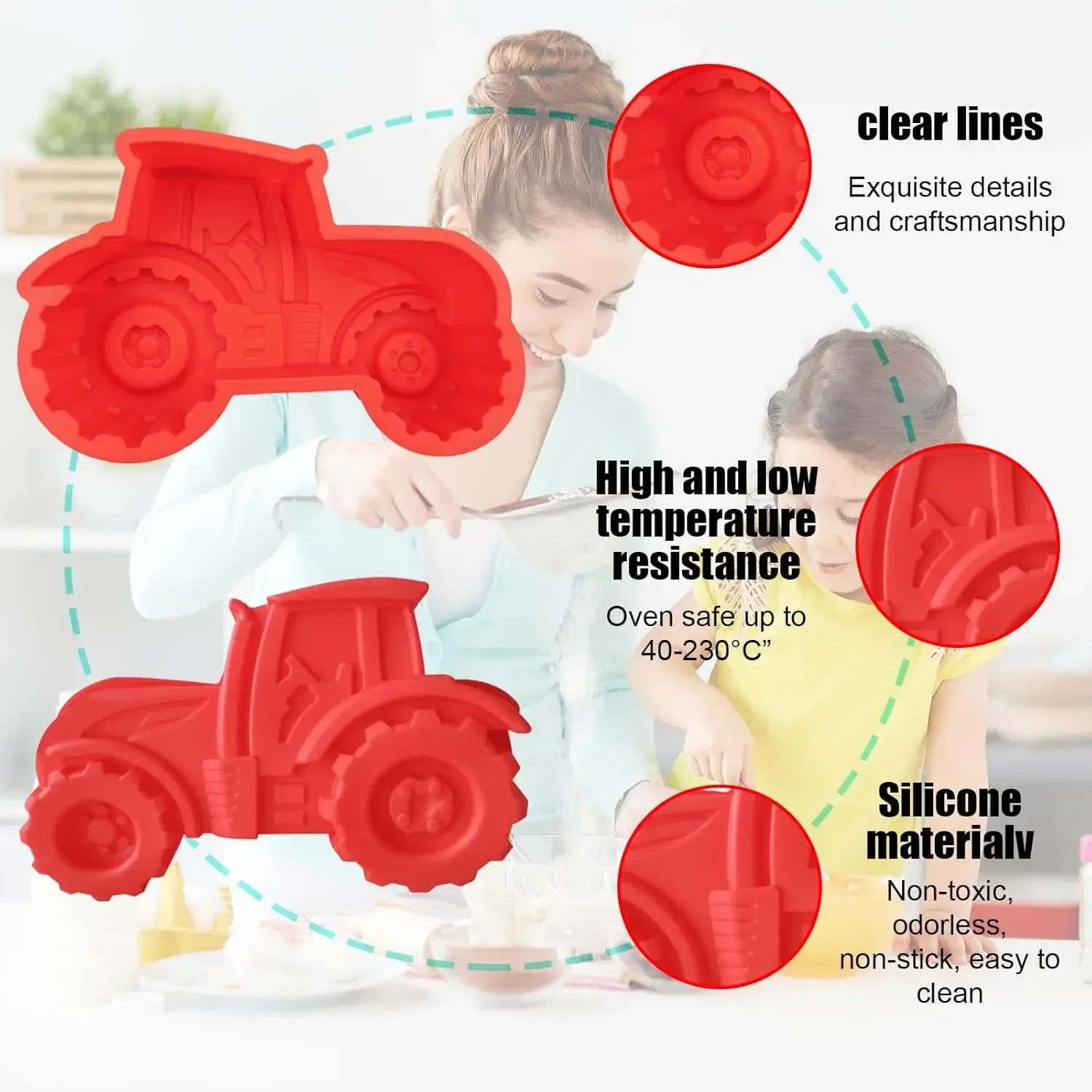 3D Tractor Silicone Baking Mold for Creative Cakes and Desserts