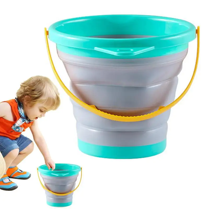 

Foldable Beach Bucket Collapsible Sand Toys For Beach Water And Food Container Dog Bowls Cats Dogs And Puppys Camping And