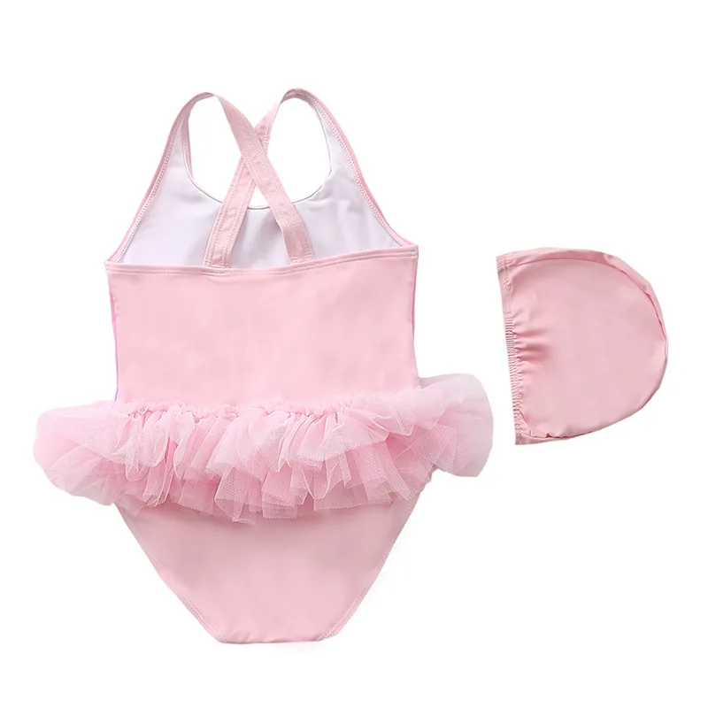 Girls Swimsuit Ballet Tutu Dress Toddler Baby Swimwear Girl Lace Skirted One Piece Bathing Suit Kids Bikini Beachwear 1-12 Years