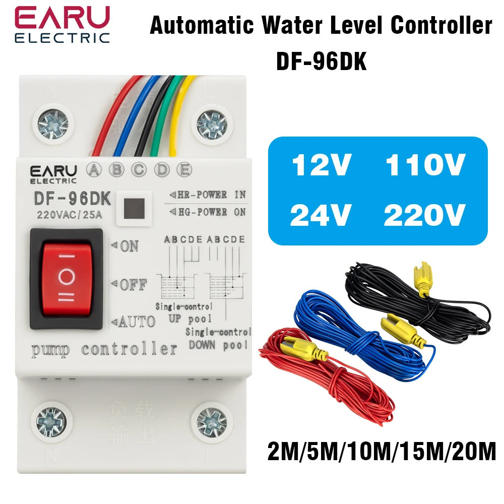 AC DF-96DK Automatic Water Level Controller Switch 20A 220V 110V Water tank Liquid Level Detection Sensor Pump Controller water level switch liquid level sensor water pump controller