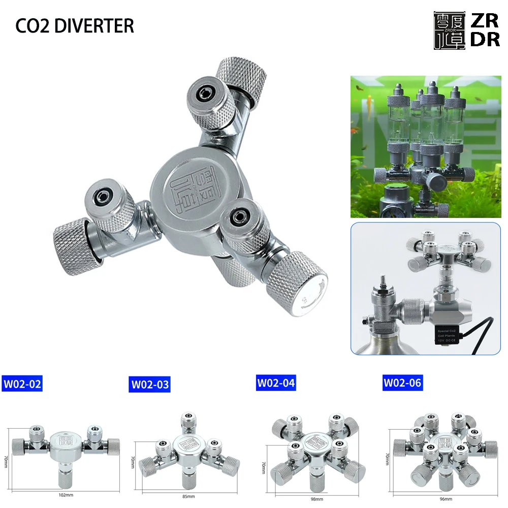 Stainless steel multi-channel Aquarium CO2 separator distributor check valve fish tank CO2 generator regulator accessories