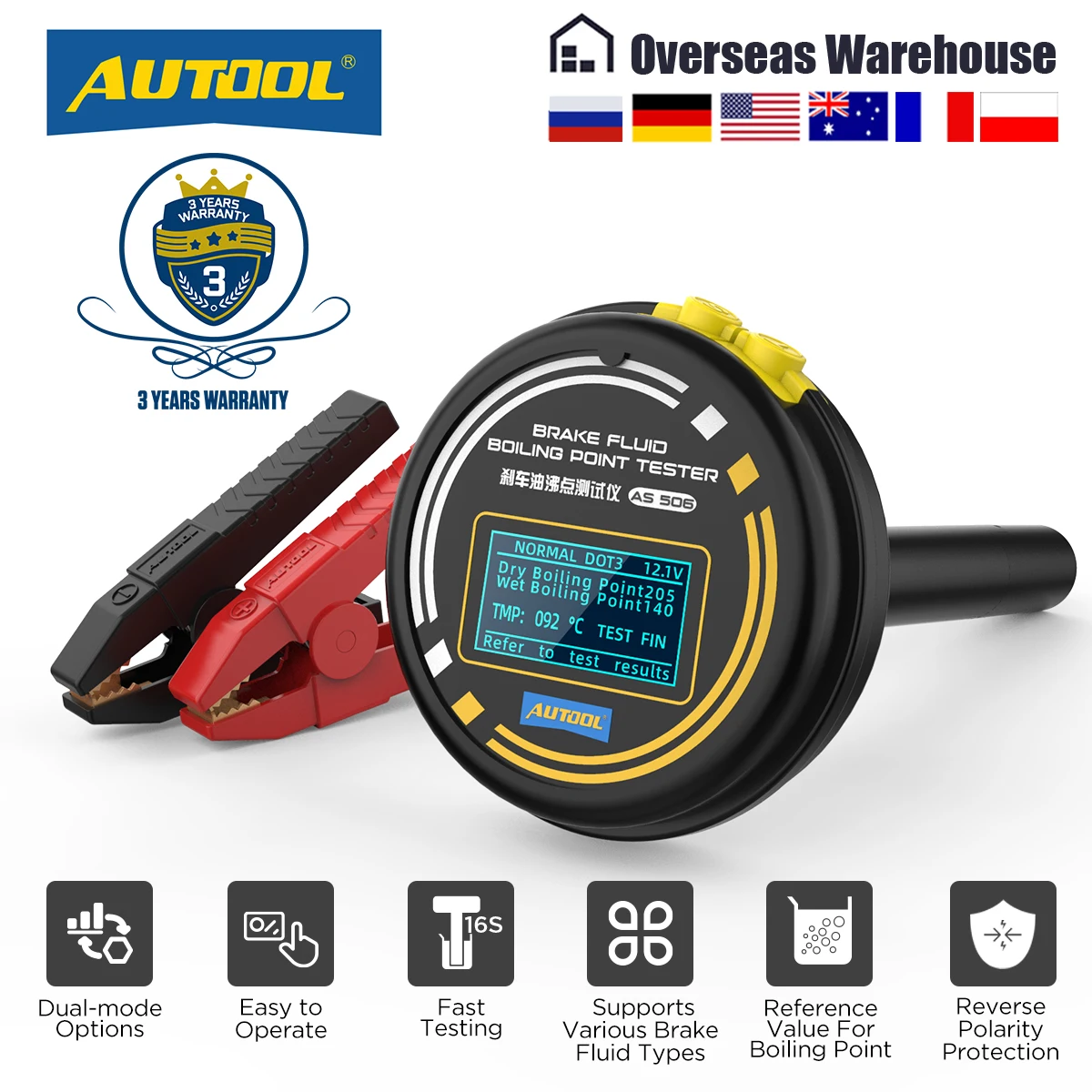 AUTOOLAS506BrakeFluidTester1224VAutomotiveBrakeOilTester