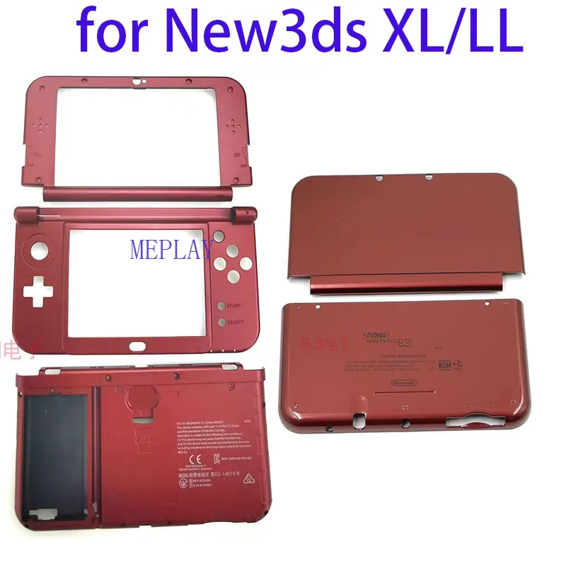 Red for NEW 3DS LL/XL Faceplate Middle Housing Hinge Part Bottom Middle Shell Case Game Console Replacement