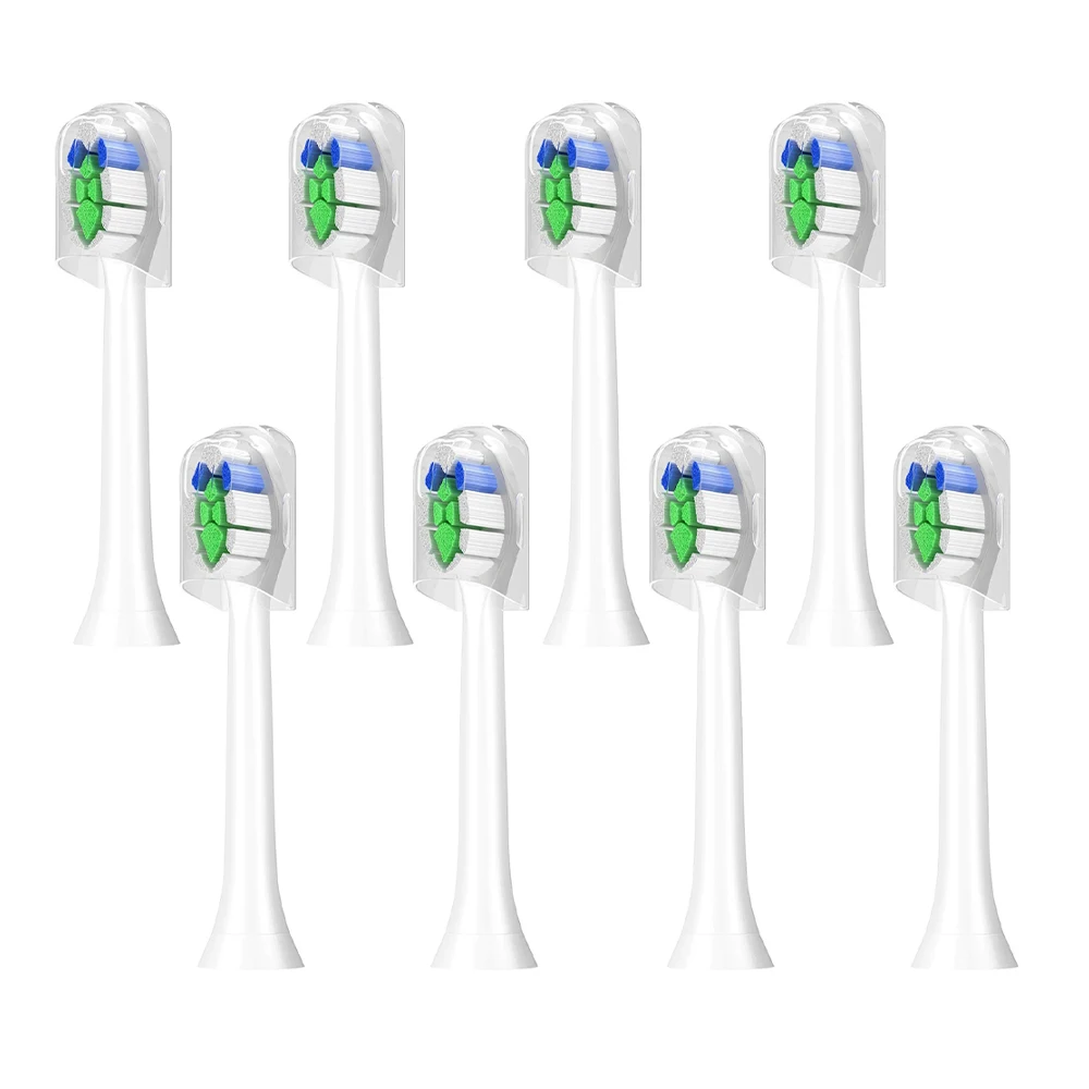 Brush Heads Toothbrush Heads Replacement Toothbrush Heads Electric Toothbrush Heads Replacement Brush Heads Adapted Philips Sonicare DiamondClean HX3/HX6/HX9 Series Electric Toothbrush HX6066/71 Soft DuPont Nozzles 8pcs